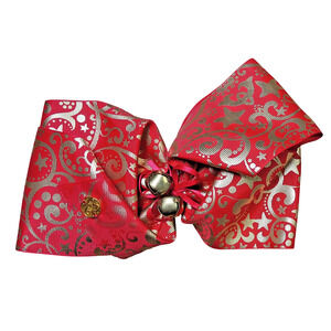 JoJo Siwa Holiday Hair Bow Red Gold Christmas Large Justice Exclusive w/Bells